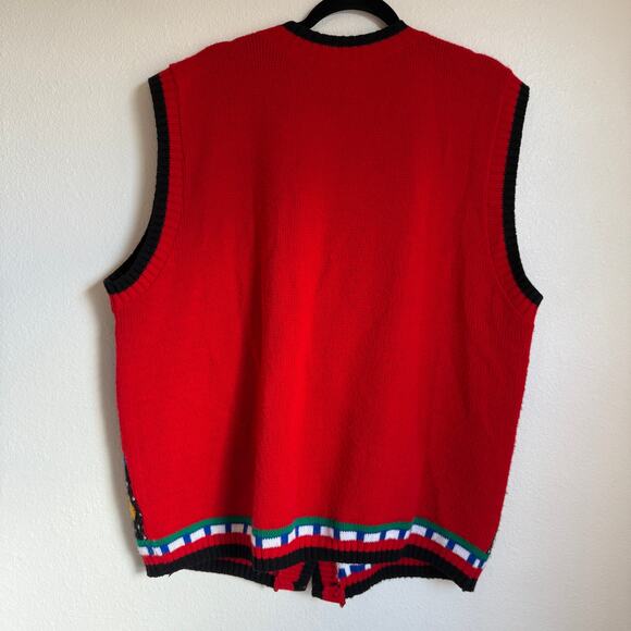Vintage 1980s Avon Knit Christmas Sweater Vest 2X/3X Plus Size - Picture 2 of 4